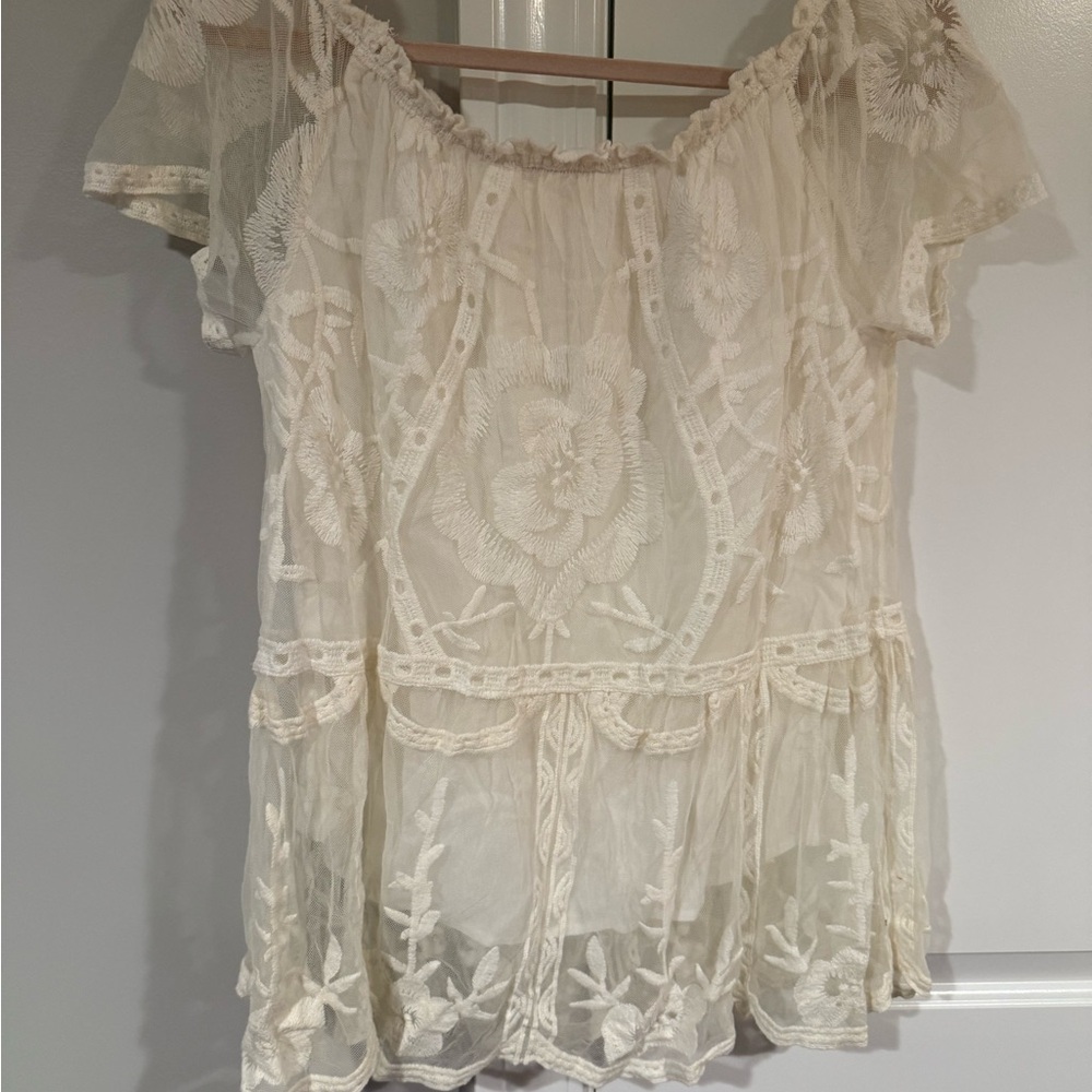 Bohemian Lace Off-Shoulder Top